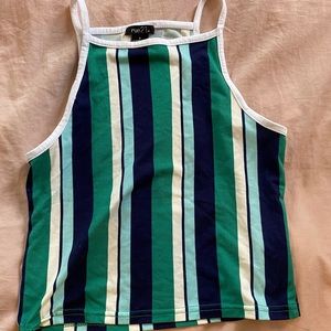 Striped halter tank top
